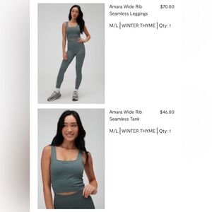 Spiritual Gangster Set - Amara Wide Rib
Seamless Tank and Leggings; Winter Thyme